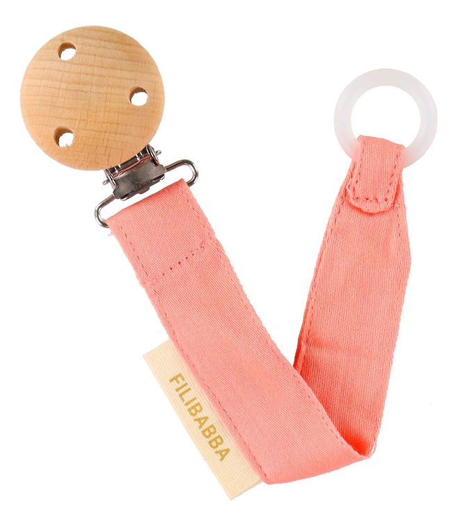 Filibabba Pacifier holder Coral