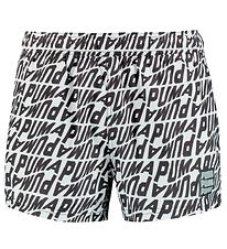 Puma Badeshorts - Hvid m. Sort Print Puma Badeshorts - Hvid m. Sort Print