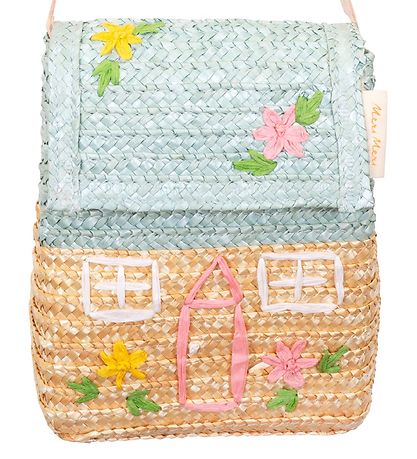 Meri Meri Skuldertaske - Strå m. Hytte