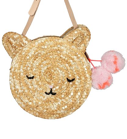 Meri Meri Skuldertaske - Strå m. Kat