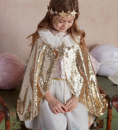 Meri Meri Udklædning - Kappe m. Tryllestav - Guldpailletter