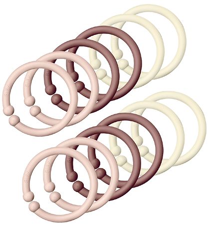 BIBS Ophængsringe/Loops - 12-pak - Blush/Woodchuck/Ivory BIBS Ophængsringe/Loops - 12-pak - Blush/Woodchuck/Ivory