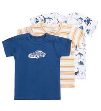 Hust and Claire T-shirt - 3-pack - Asmo - White/Blue/Yellow Hust and Claire T-shirt - 3-pack - Asmo - White/Blue/Yellow