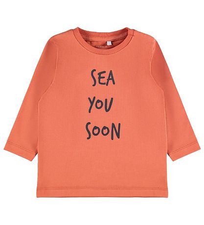Name It Blouse - NbmFomin - Apricot Brandy m. Tekst