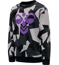 Hummel Sweatshirt - hmlSkyhook - Sort/Lilla