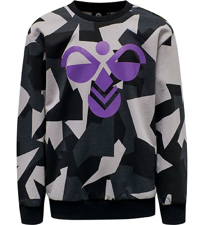 Hummel Sweatshirt - hmlSkyhook - Sort/Lilla