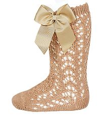 Condor Knæstrømper m. Sløjfe - Strik - Lys Brun Condor Knæstrømper m. Sløjfe - Strik - Lys Brun