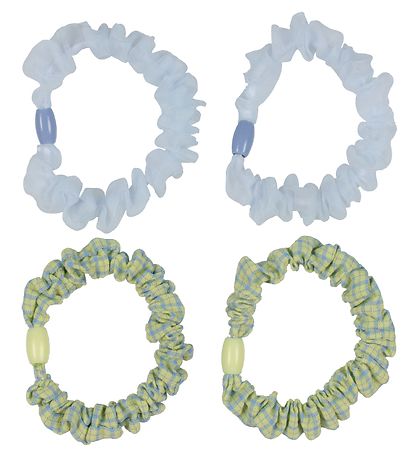 By Stær Scrunchie - 4-pak - Julie - Blå/Grøn Mix By Stær Scrunchie - 4-pak - Julie - Blå/Grøn Mix