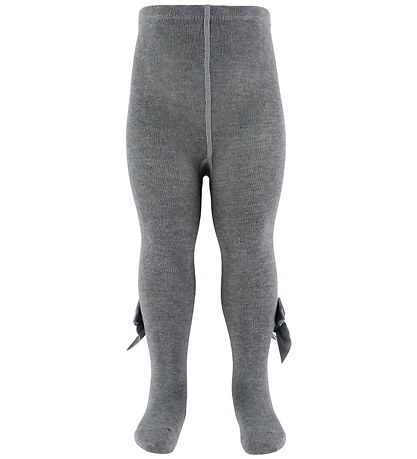 Condor Strumpfhosen m. Velours Schleife - Grau Meliert Condor Strumpfhosen m. Velours Schleife - Grau Meliert
