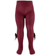 Condor Tights w. Velvet Bow - Bordeaux Condor Tights w. Velvet Bow - Bordeaux