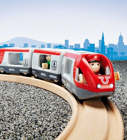 BRIO Passagertog - 5 dele - Rød/Hvid 33505
