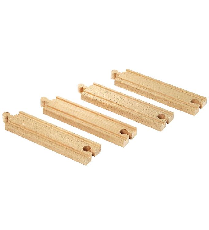 BRIO Lige Skinner - 4 dele - Medium - Træ 33335