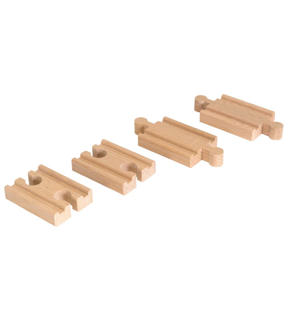 BRIO World Rechte rails - 4 Onderdelen - Mini - Hout 33393 - BRIO - OneSize - Treinrails