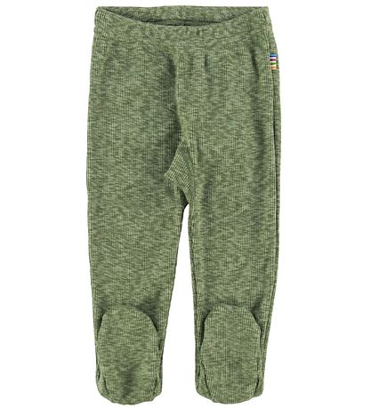 Joha Leggings m. Fødder - Grønmeleret Joha Leggings m. Fødder - Grønmeleret