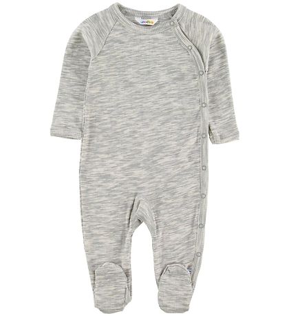Joha Jumpsuit w. Footies - Grey Melange 