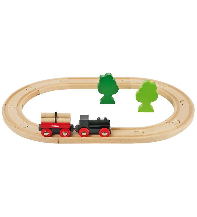 BRIO CLASSIC Togbane Sæt m. Skov - Rød/Sort 33042