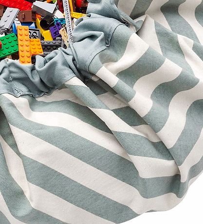 Play&Go Legetøjstæppe - Ø140 cm - Stripes Green Play&Go Legetøjstæppe - Ø140 cm - Stripes Green
