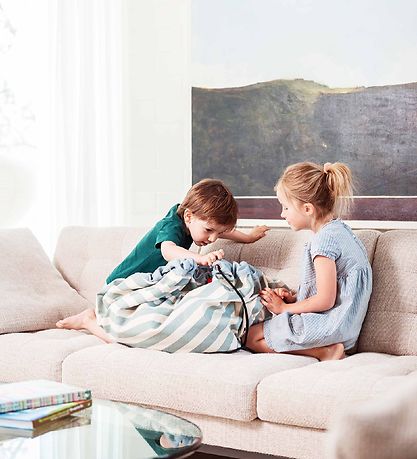 Play&Go Legetøjstæppe - Ø140 cm - Stripes Green Play&Go Legetøjstæppe - Ø140 cm - Stripes Green