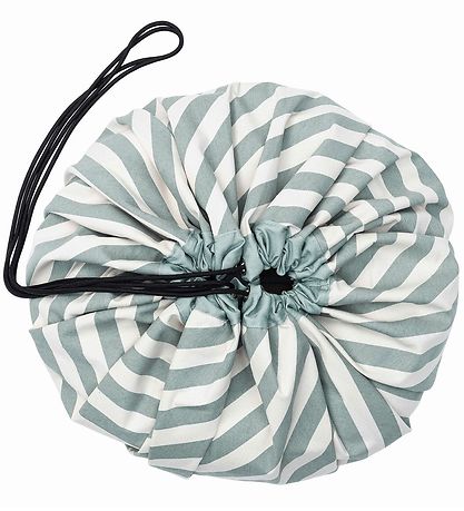 Play&Go Legetøjstæppe - Ø140 cm - Stripes Green Play&Go Legetøjstæppe - Ø140 cm - Stripes Green