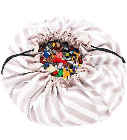 Play&Go Legetøjstæppe - Ø140 cm - Stripes Pink