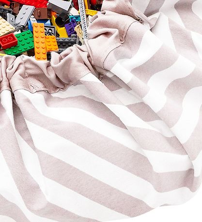 Play&Go Legetøjstæppe - Ø140 cm - Stripes Pink