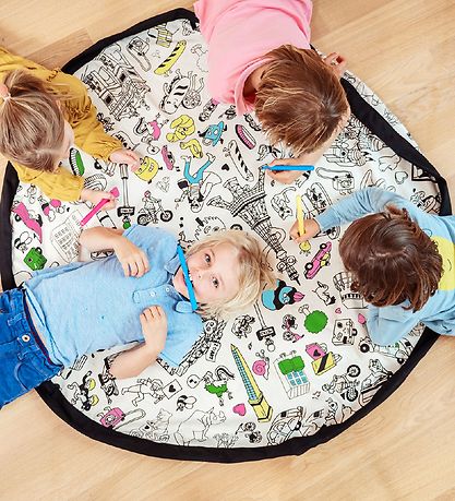 Play&Go x OMY Legetøjstæppe m. Stoftuscher - Ø140 cm - Paris Play&Go x OMY Legetøjstæppe m. Stoftuscher - Ø140 cm - Paris