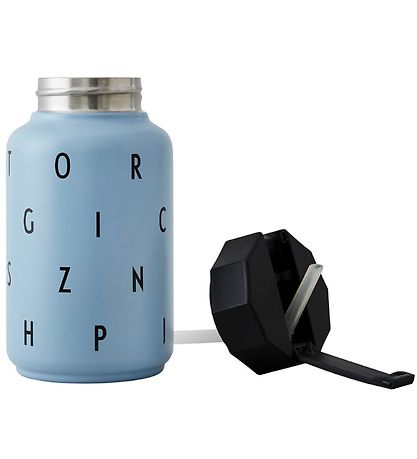 Design Letters Termoflaske m. Sugerør - 330 ml - Blå