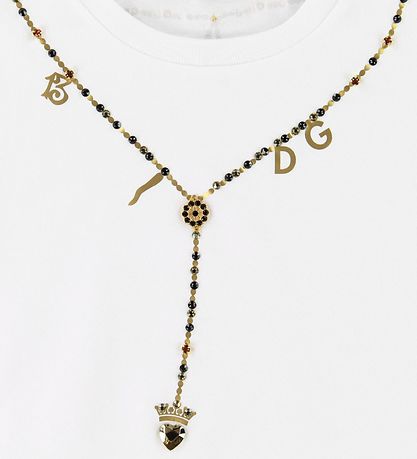 Dolce & Gabbana T-shirt - White w. Chrystals Dolce & Gabbana T-shirt - White w. Chrystals