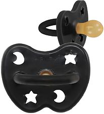 Hevea Dummy - 3-36 Mths. - Natural Rubber - Black w. Star/Måne Hevea Dummy - 3-36 Mths. - Natural Rubber - Black w. Star/Måne