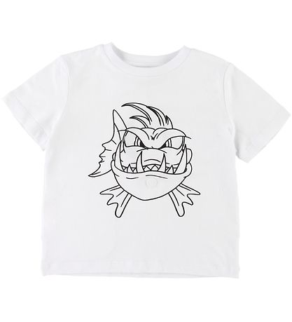 Stella McCartney Kids T-shirt - Hvid m. Fisk/Patches Stella McCartney Kids T-shirt - Hvid m. Fisk/Patches
