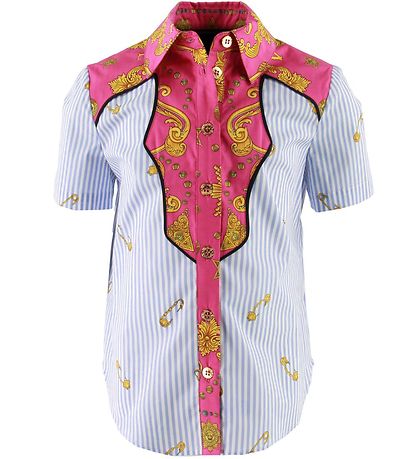 Versace Bluse - Hellblau/Pink Versace Bluse - Hellblau/Pink