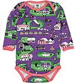 Småfolk Romper l/s - Paars m. Landschap Småfolk Romper l/s - Paars m. Landschap