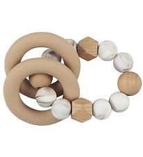 Tiny Tot Rattle Teether - Lightbrown Marble Tiny Tot Rattle Teether - Lightbrown Marble