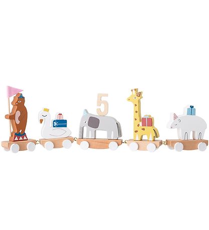 Bloomingville Fødselsdagstog - 53 cm - Mutifarvet Bloomingville Fødselsdagstog - 53 cm - Mutifarvet