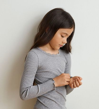 Rosemunde Bluse - Gråmeleret Rosemunde Bluse - Gråmeleret