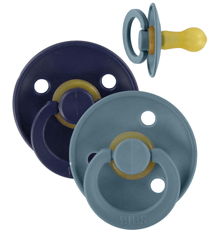 BIBS Rund Colour Sut - 2-Pak - Str. 2 - Naturgummi - Deep Space/Petrol