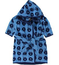 Småfolk Bathrobe - Blue Grotto w. Apples Småfolk Bathrobe - Blue Grotto w. Apples