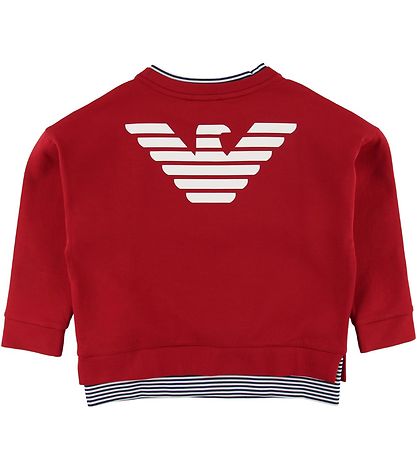 Emporio Armani Pullover - Rot m. Logo Emporio Armani Pullover - Rot m. Logo