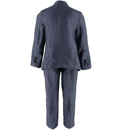 Emporio Armani Jakkesæt - Hør - Blåmeleret