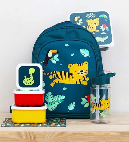A Little Lovely Company Lunchbox Set - 4 Parts - Jungle Tiger A Little Lovely Company Lunchbox Set - 4 Parts - Jungle Tiger