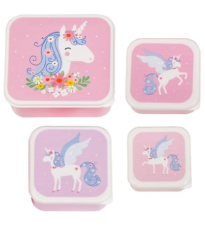 A Little Lovely Company Madkassesæt - 4 Dele - Unicorn A Little Lovely Company Madkassesæt - 4 Dele - Unicorn