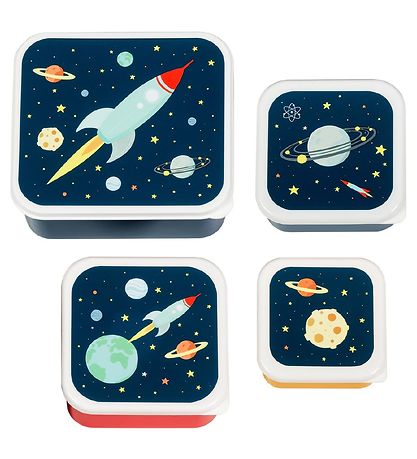 A Little Lovely Company Brotdosen-Set - 4 Teile - Space A Little Lovely Company Brotdosen-Set - 4 Teile - Space