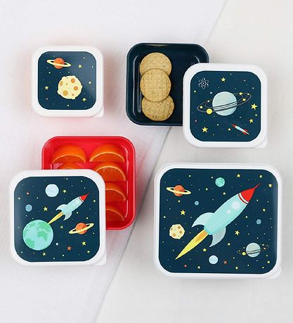 A Little Lovely Company Brotdosen-Set - 4 Teile - Space A Little Lovely Company Brotdosen-Set - 4 Teile - Space