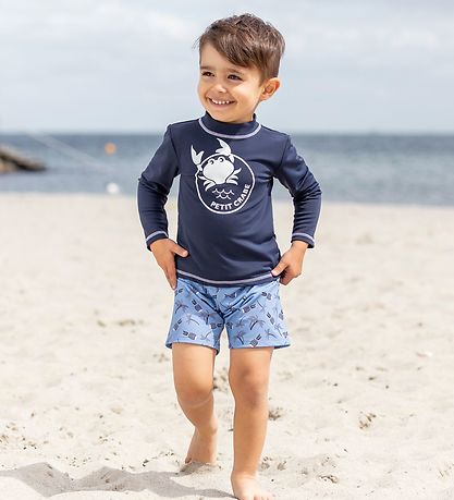 Petit Crabe Badebluse - Sydney - UV50+ - Navy m. Krabbe Petit Crabe Badebluse - Sydney - UV50+ - Navy m. Krabbe