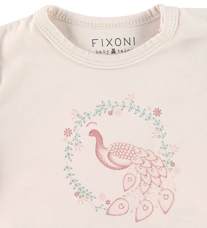 Fixoni T-shirt - Powder w. Peacock