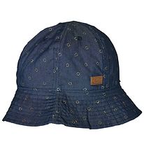 Melton Sommerhat - UV30 - Blå Denim m. Blomster Melton Sommerhat - UV30 - Blå Denim m. Blomster