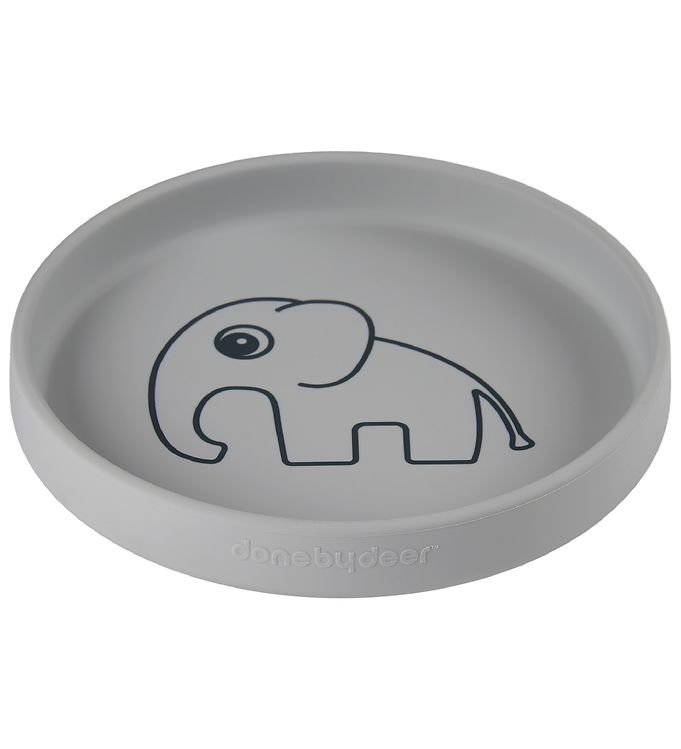 Done By Deer Tallerken - Silikone - Elphee - Grå