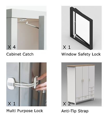 BabyDan Børnesikring - Supreme - 16 dele - Hvid BabyDan Børnesikring - Supreme - 16 dele - Hvid