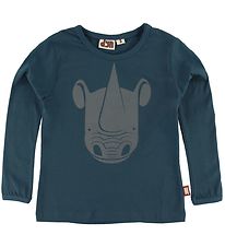 DYR Bluse - Mammal - Dark Ocean m. Næsehorn