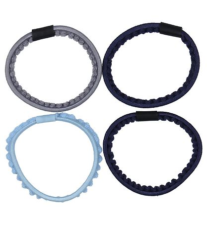 Kknekki Elastic Hair Bands - 4-Pack - Blue/Light Grey